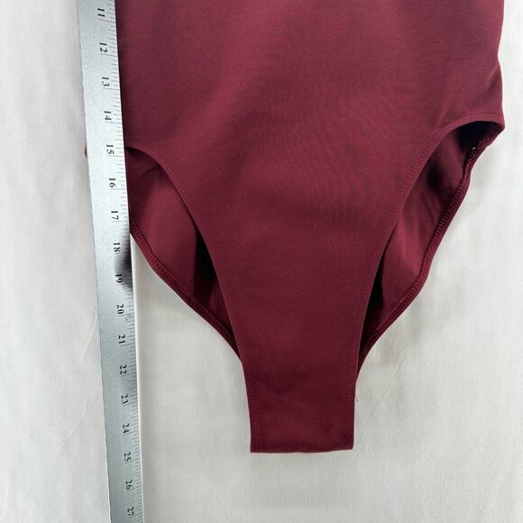 Lioness Bodysuit  Womens M Low Cut Adjustable Strap Sleeveless Backless Burgundy - Picture 9 of 11